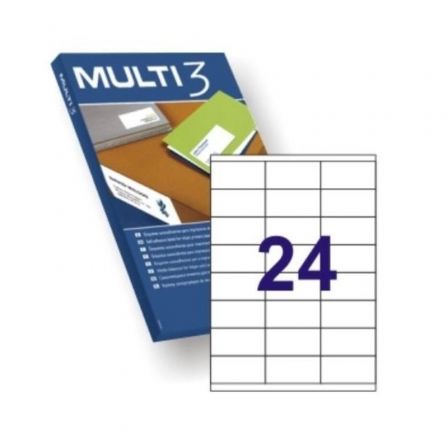 Multi-3 Etiquetas Adhesivas 70x35mm Blanco
